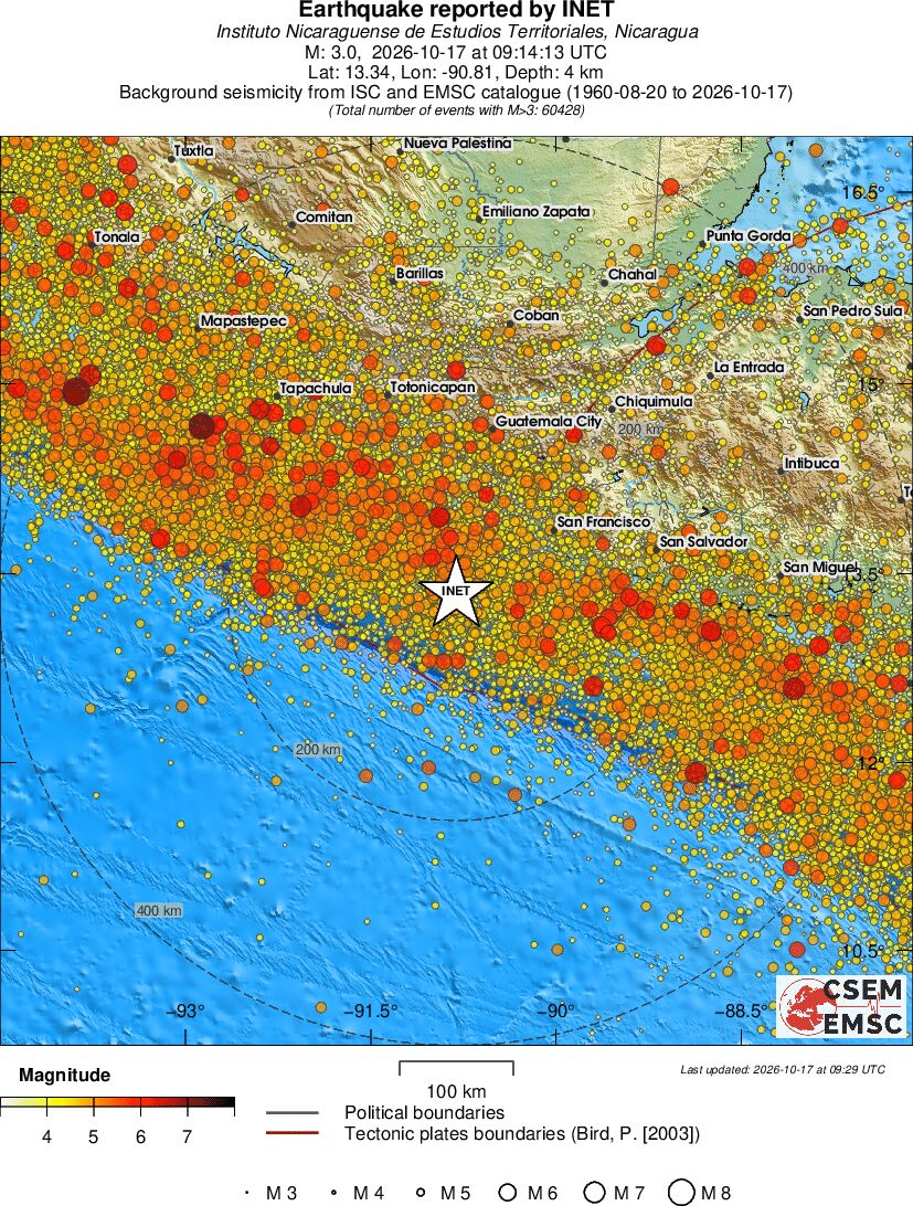 regional magnitude historical seismicity