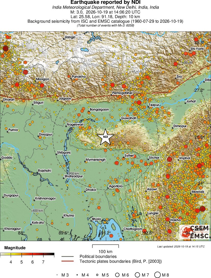 regional magnitude historical seismicity