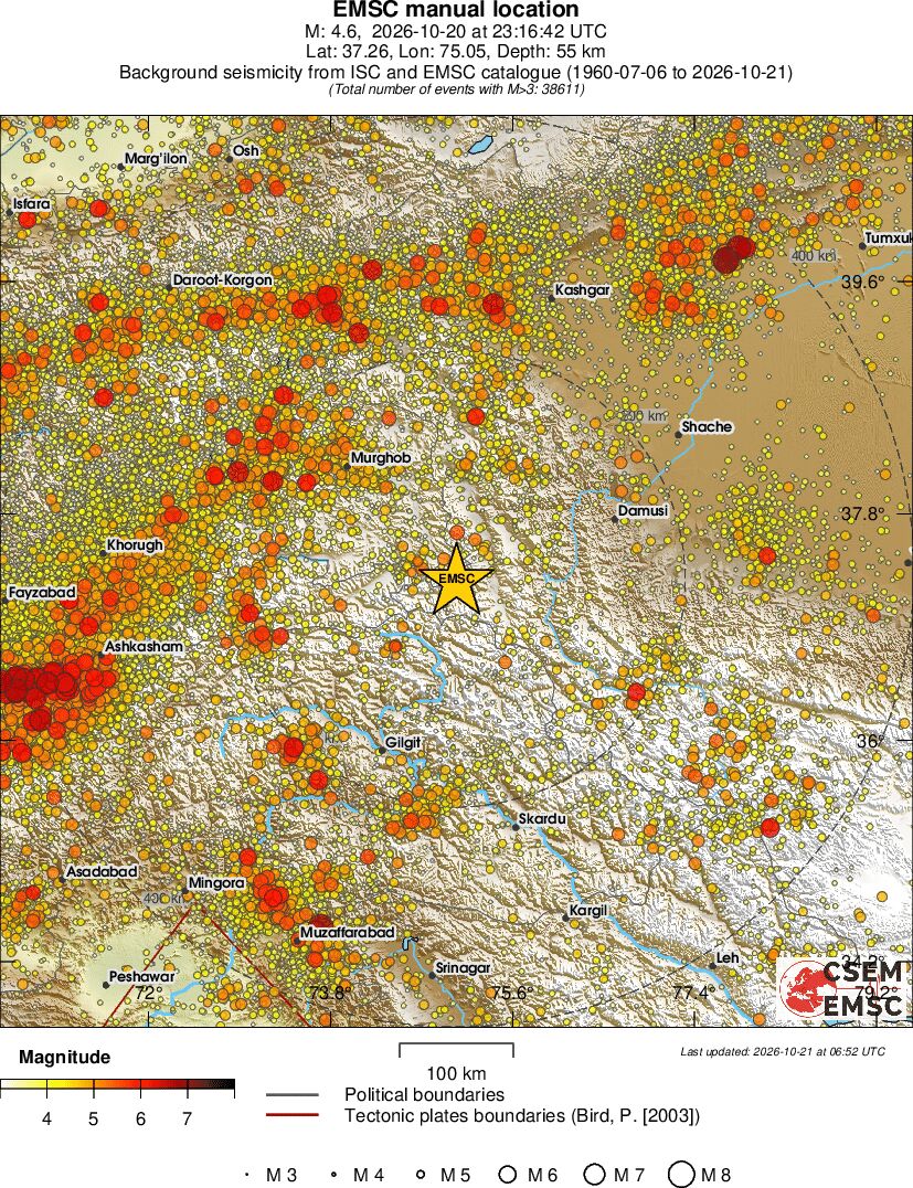 regional magnitude historical seismicity