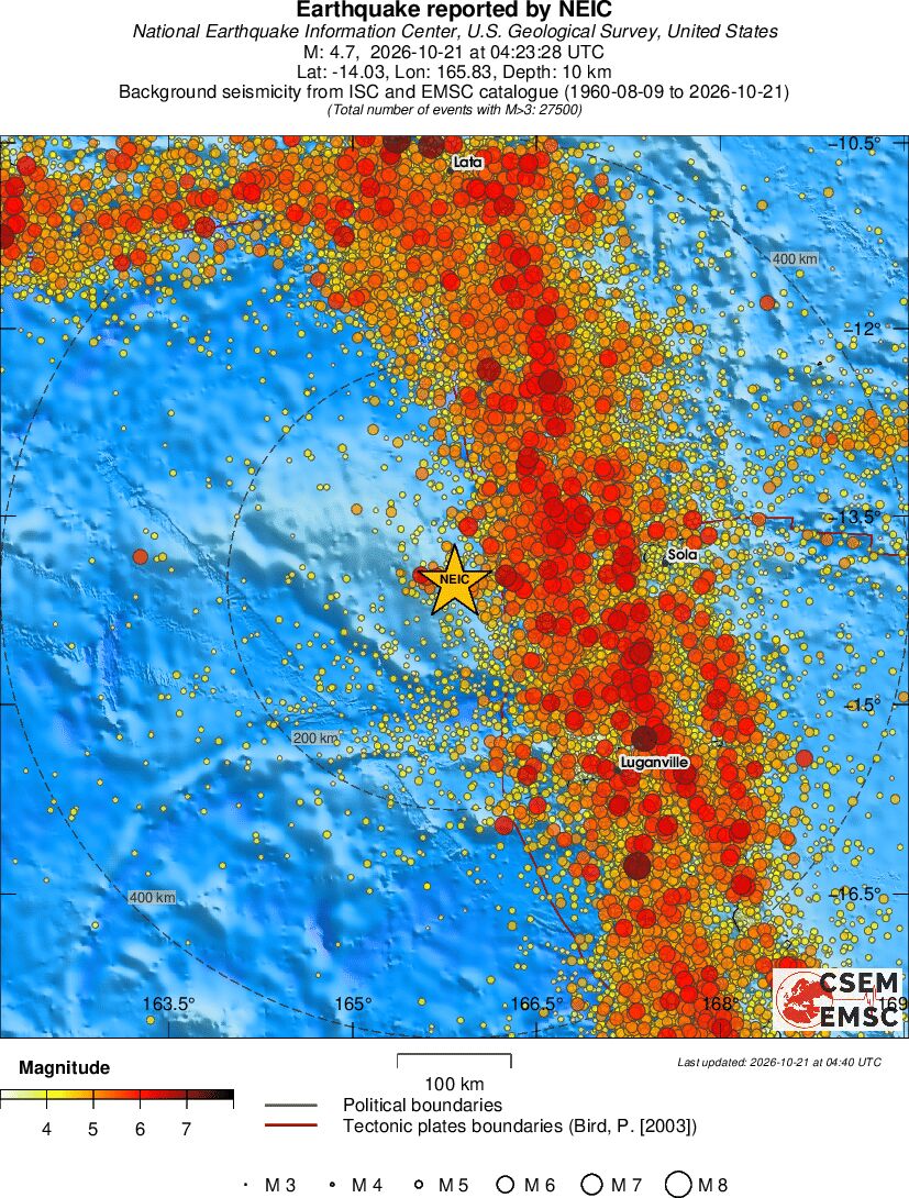 regional magnitude historical seismicity