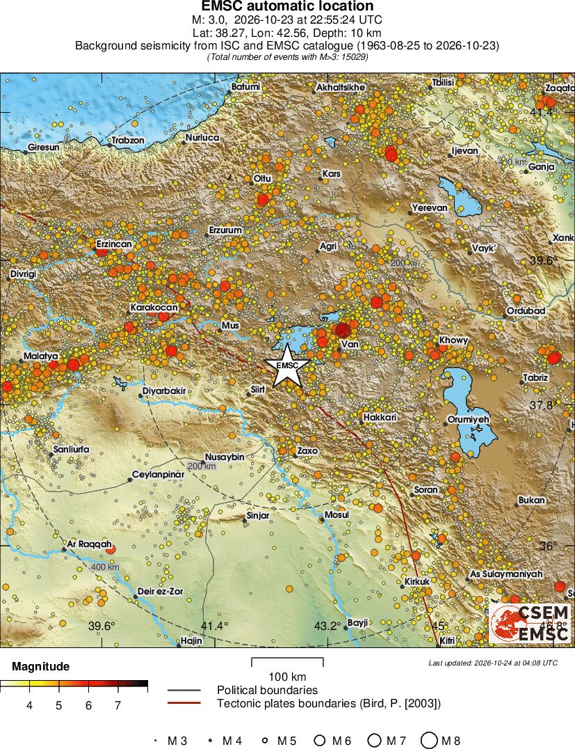 regional magnitude historical seismicity