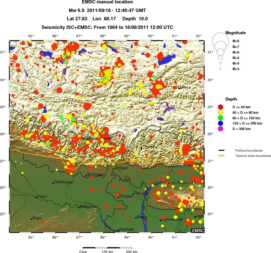 regional historical seismicity