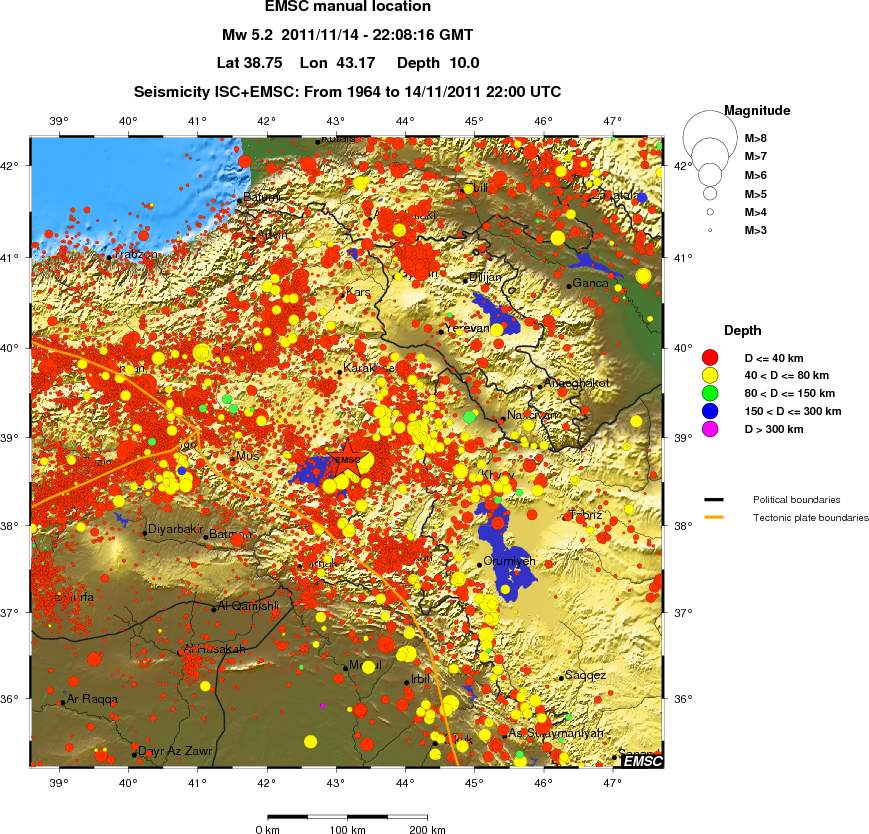 regional historical seismicity