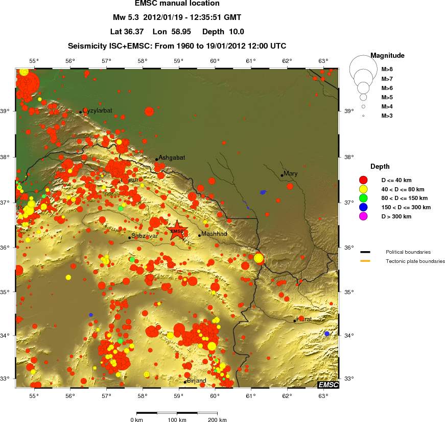 regional historical seismicity