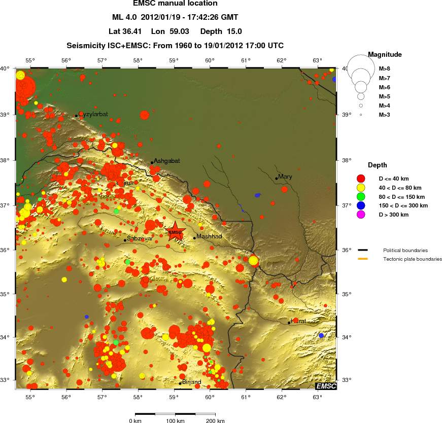 regional historical seismicity