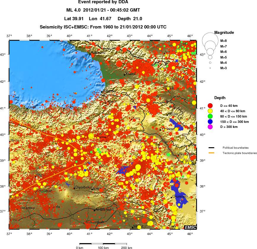 regional historical seismicity