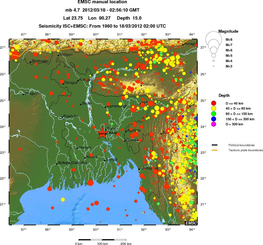 regional historical seismicity