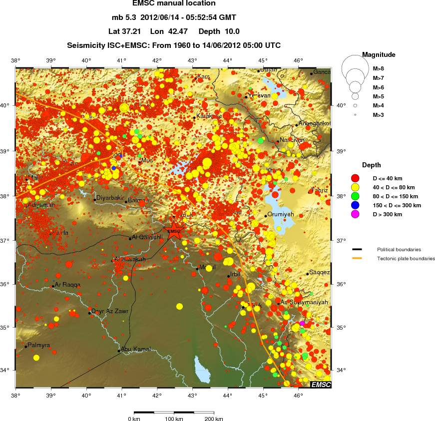 regional historical seismicity