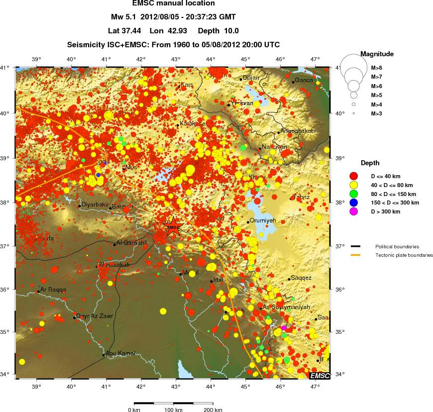 regional historical seismicity