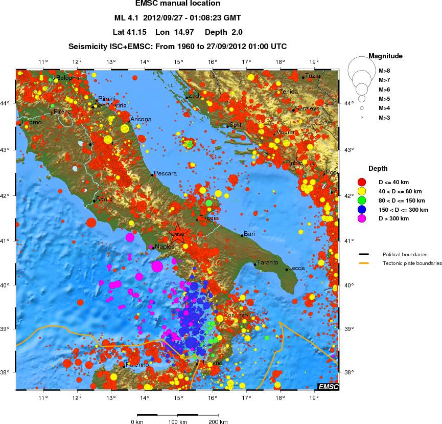 regional historical seismicity