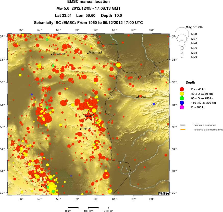regional historical seismicity