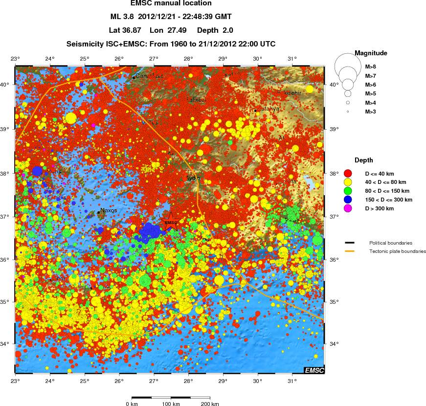 regional historical seismicity