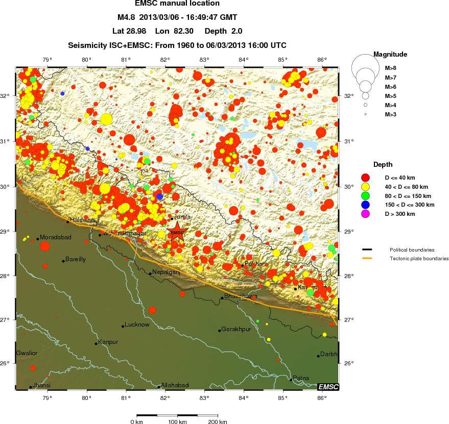 regional historical seismicity