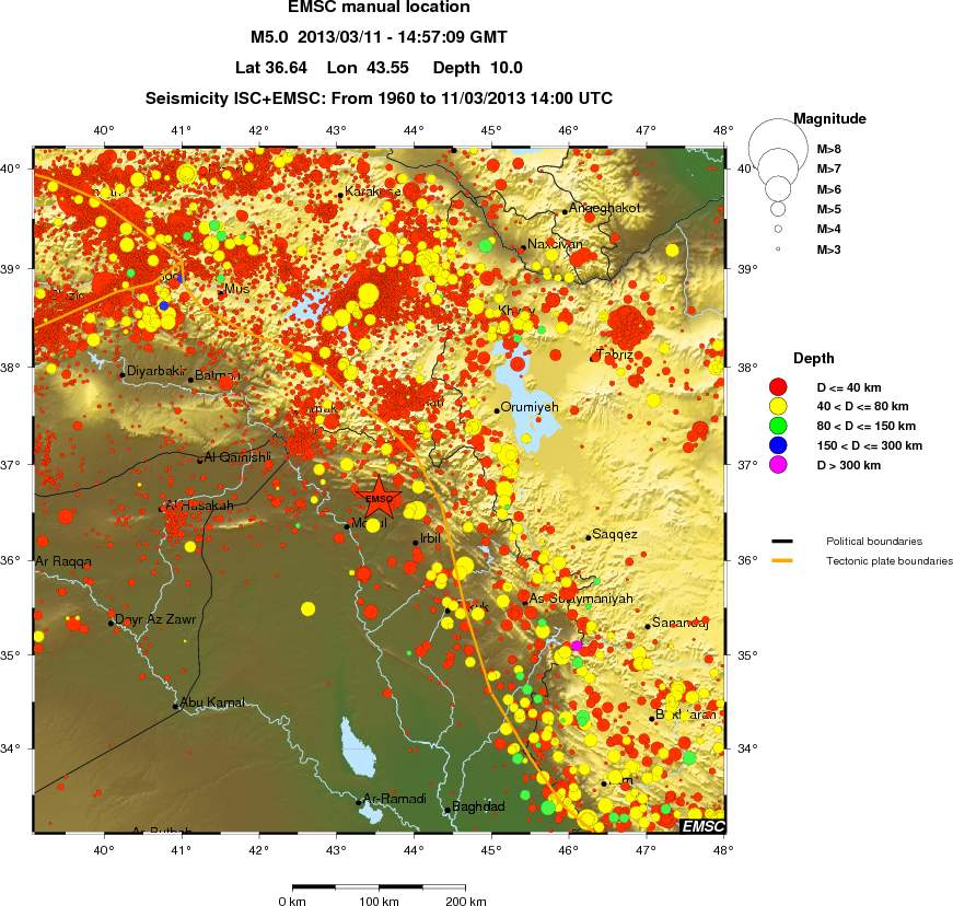 regional historical seismicity