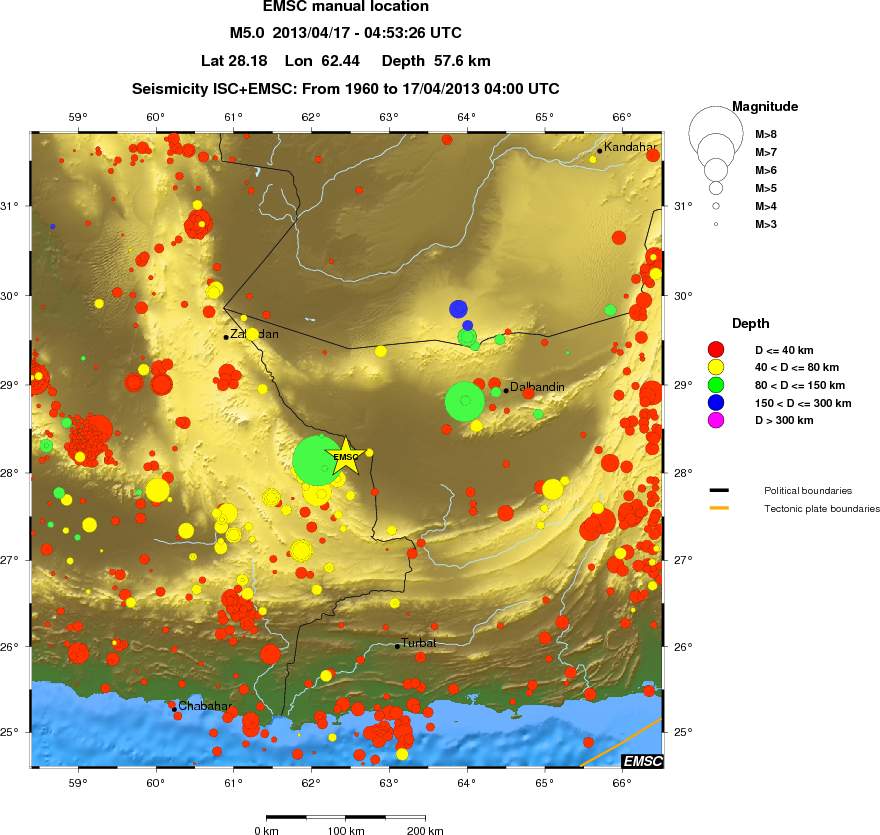 regional historical seismicity