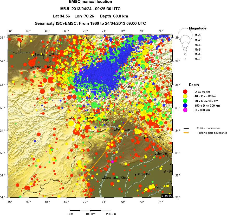 regional historical seismicity