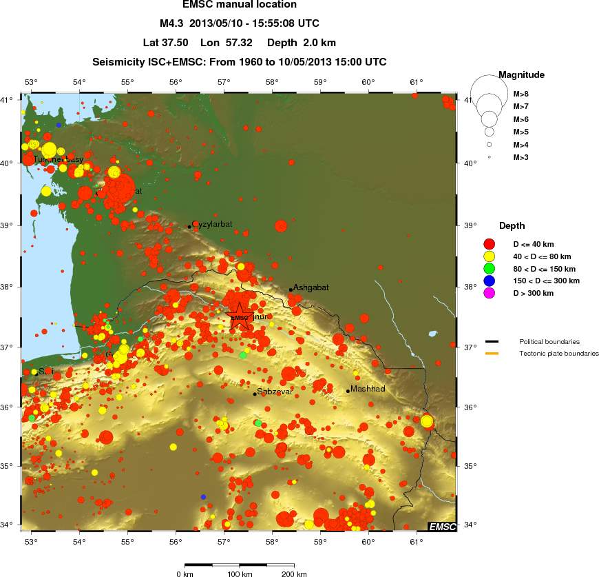 regional historical seismicity