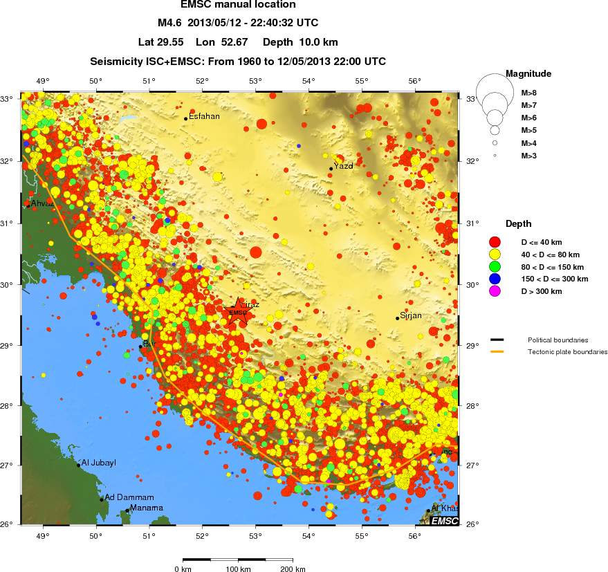 regional historical seismicity