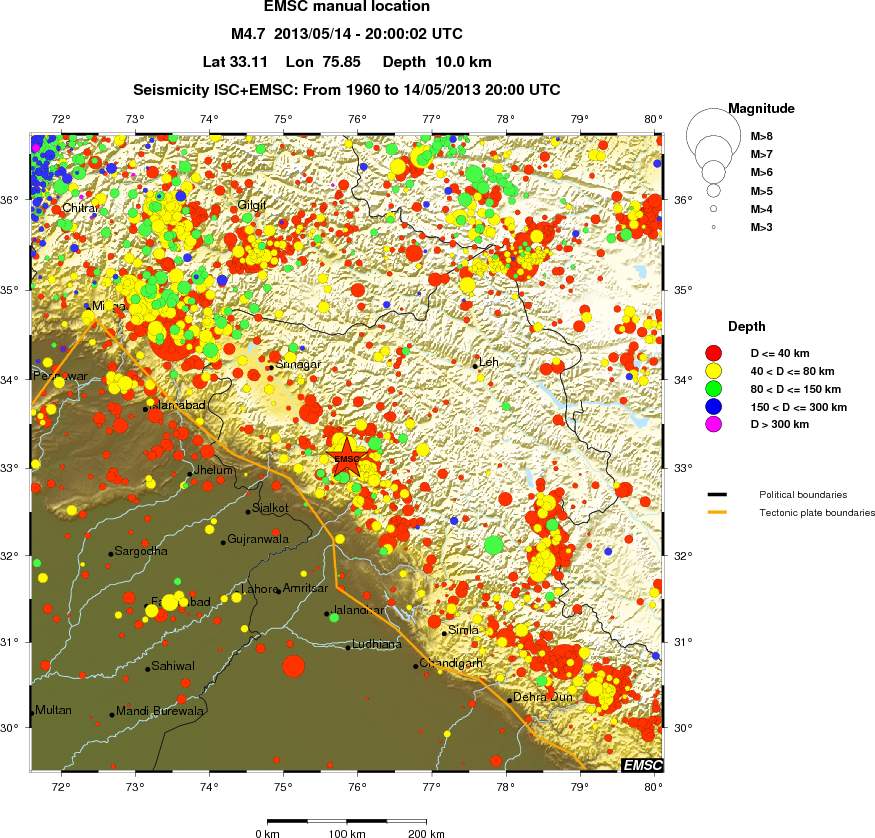 regional historical seismicity