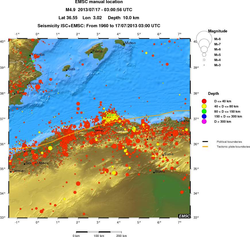 regional historical seismicity