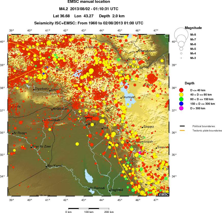 regional historical seismicity