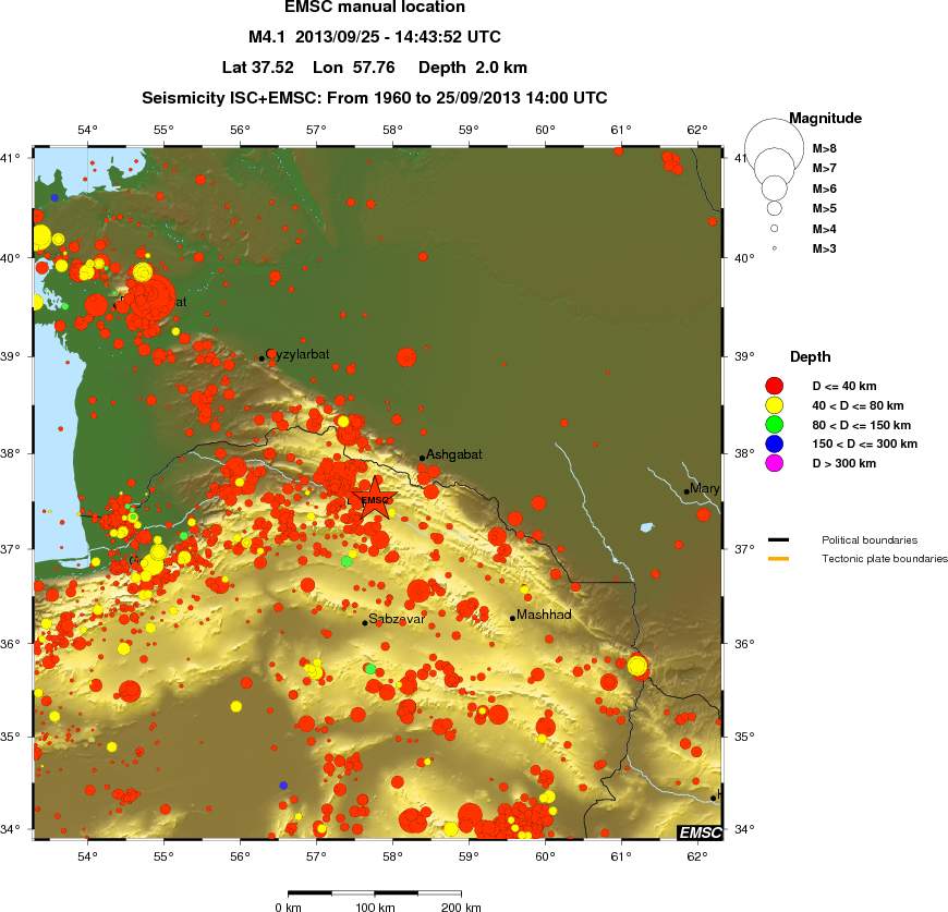 regional historical seismicity