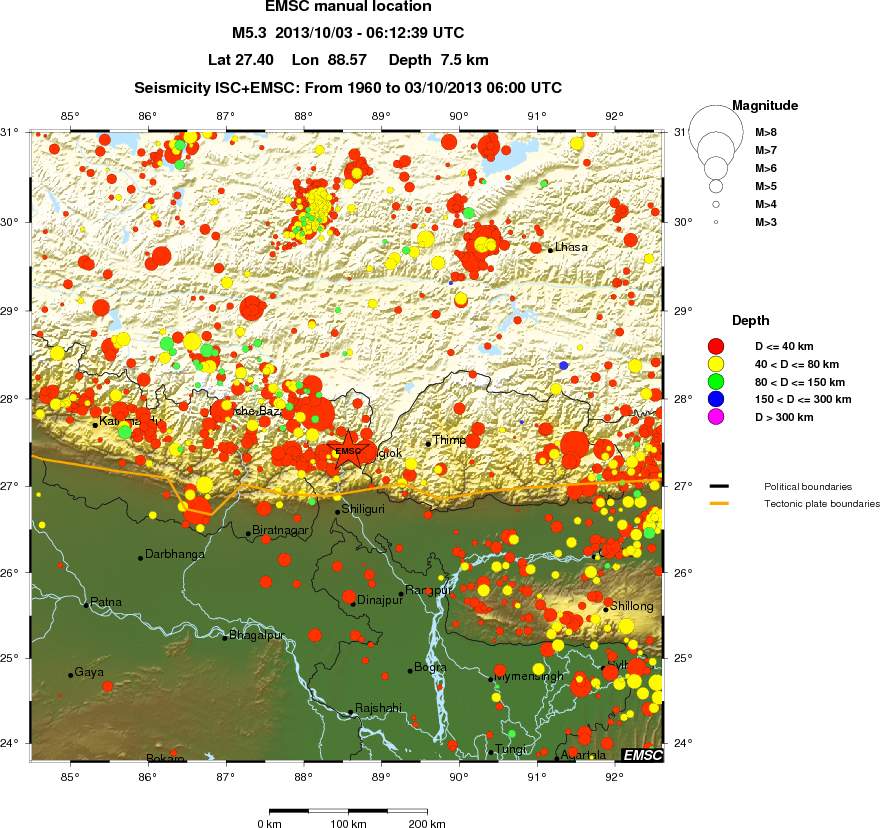 regional historical seismicity