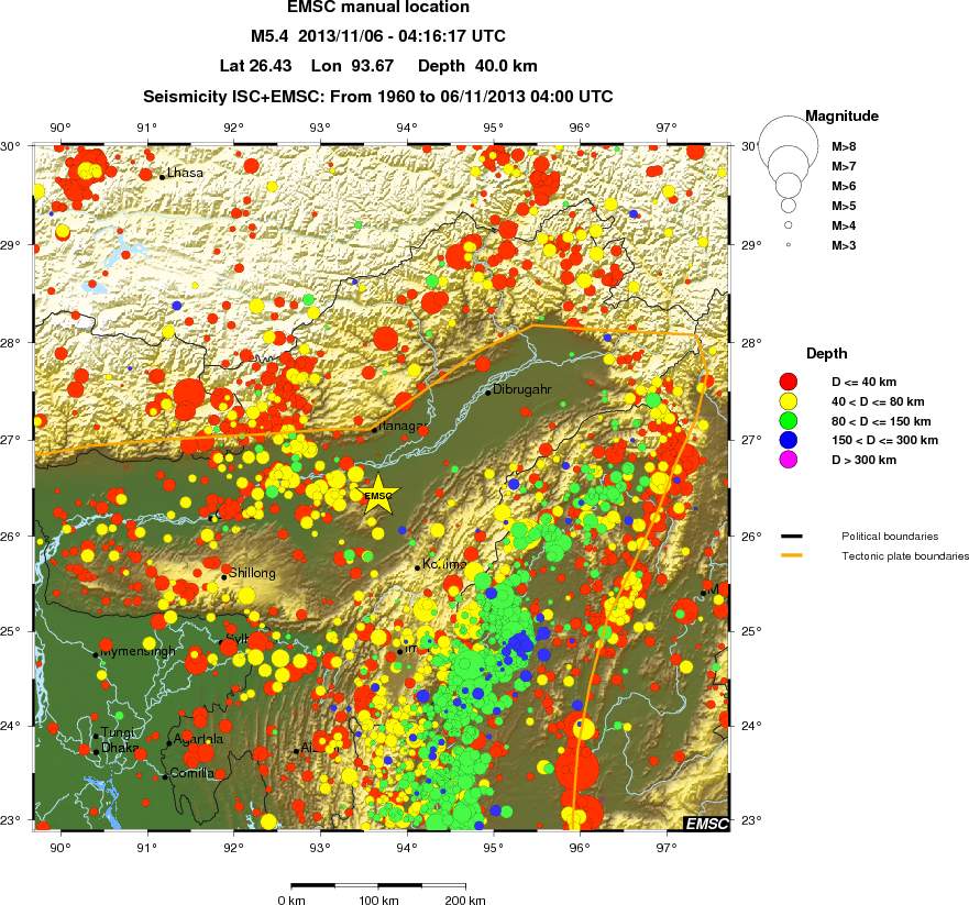 regional historical seismicity