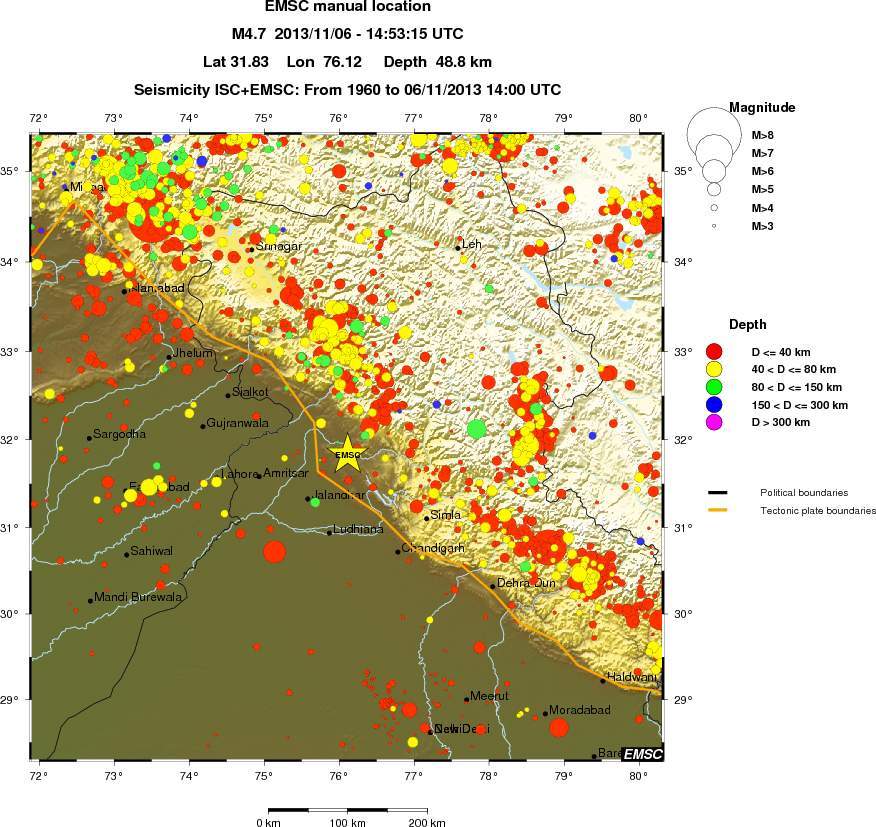 regional historical seismicity