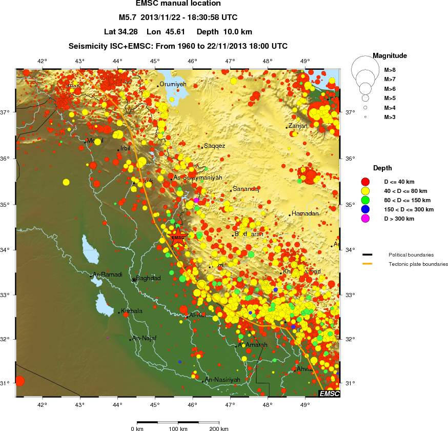 regional historical seismicity