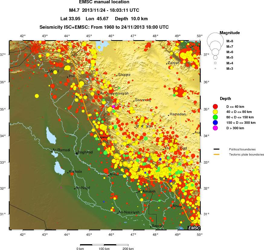 regional historical seismicity