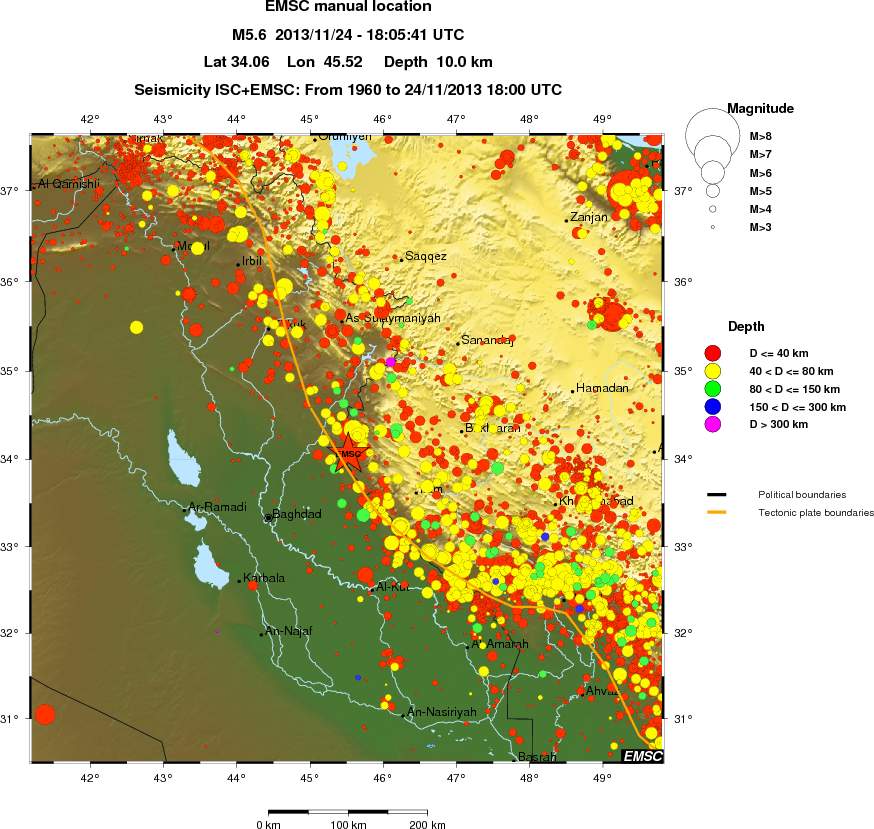 regional historical seismicity