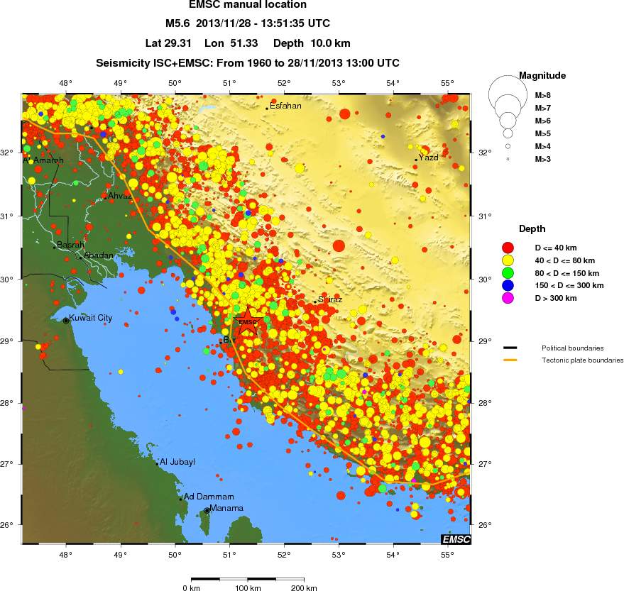 regional historical seismicity