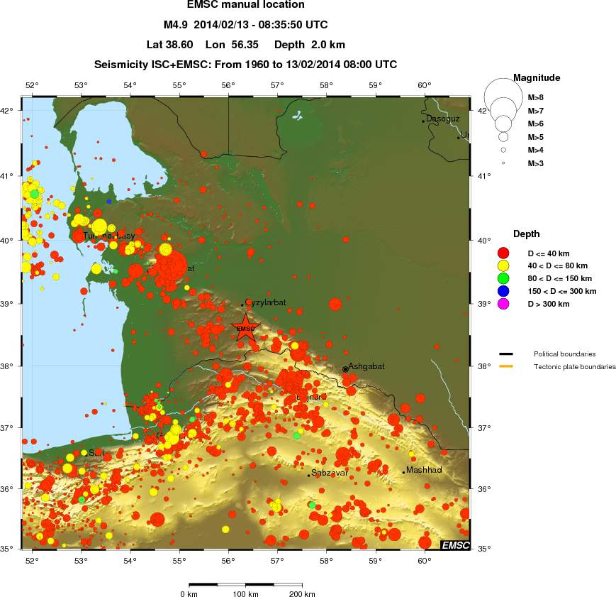 regional historical seismicity