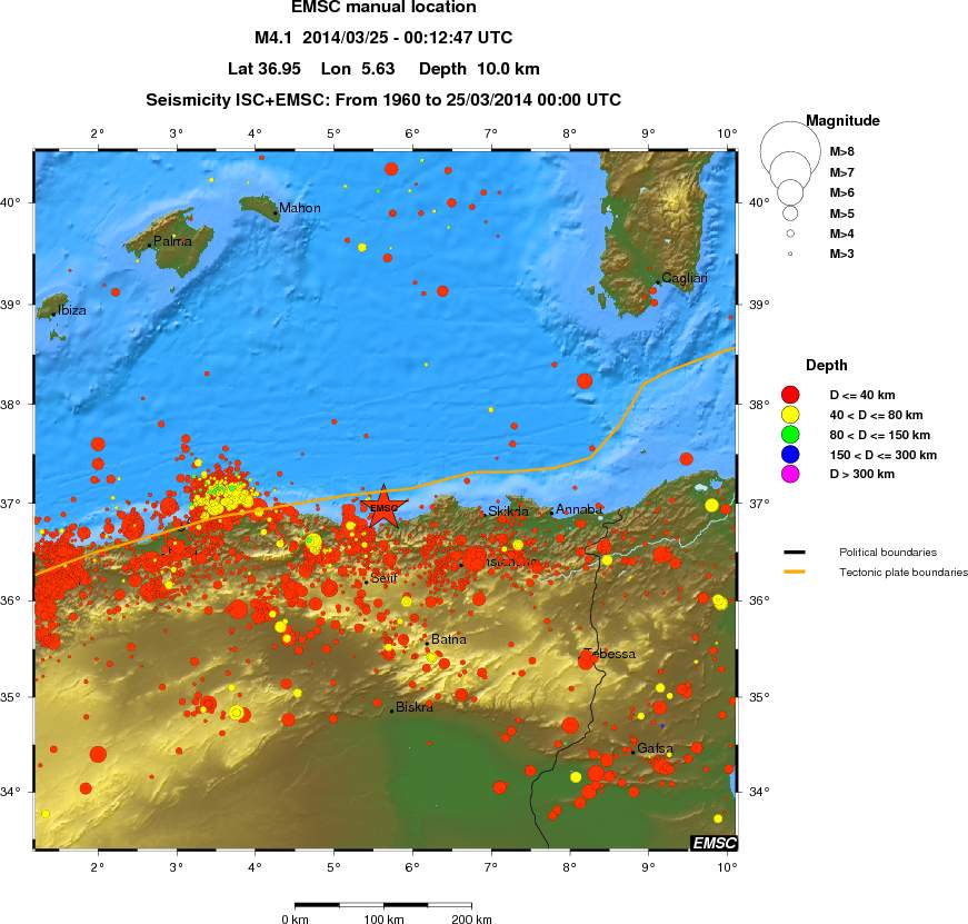 regional historical seismicity