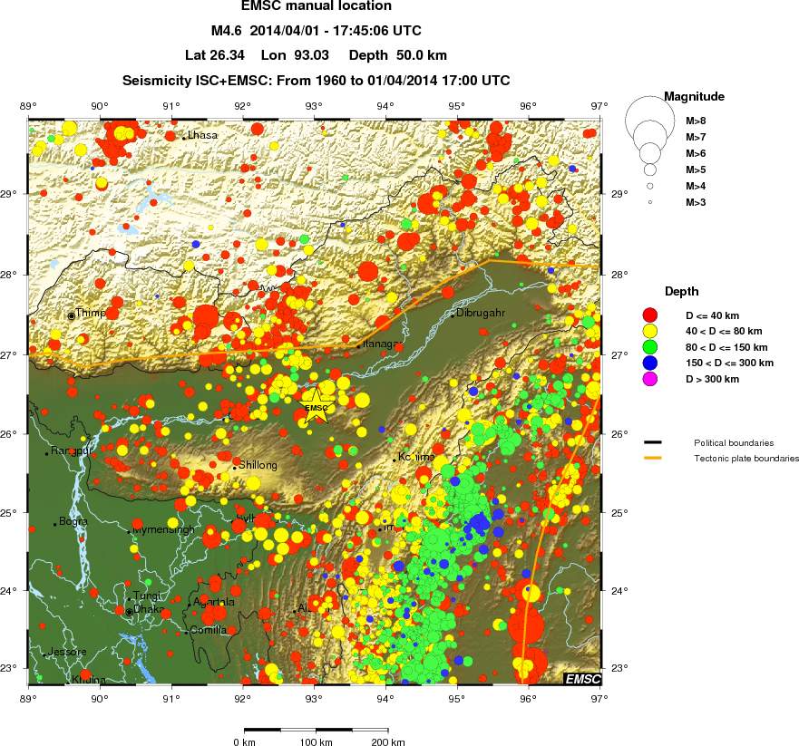 regional historical seismicity
