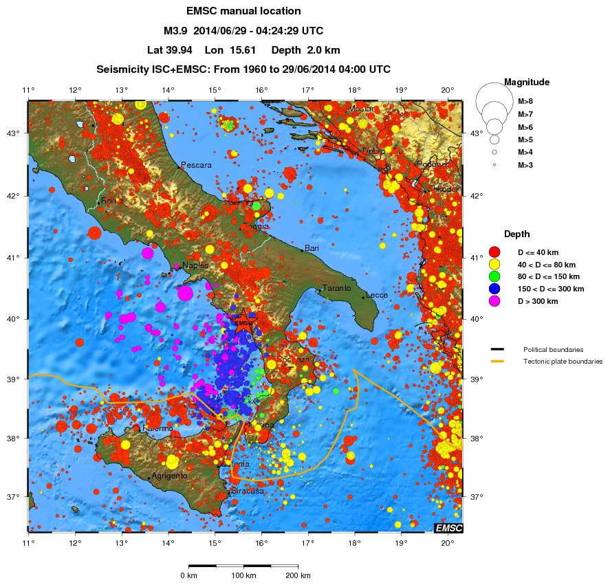 regional historical seismicity