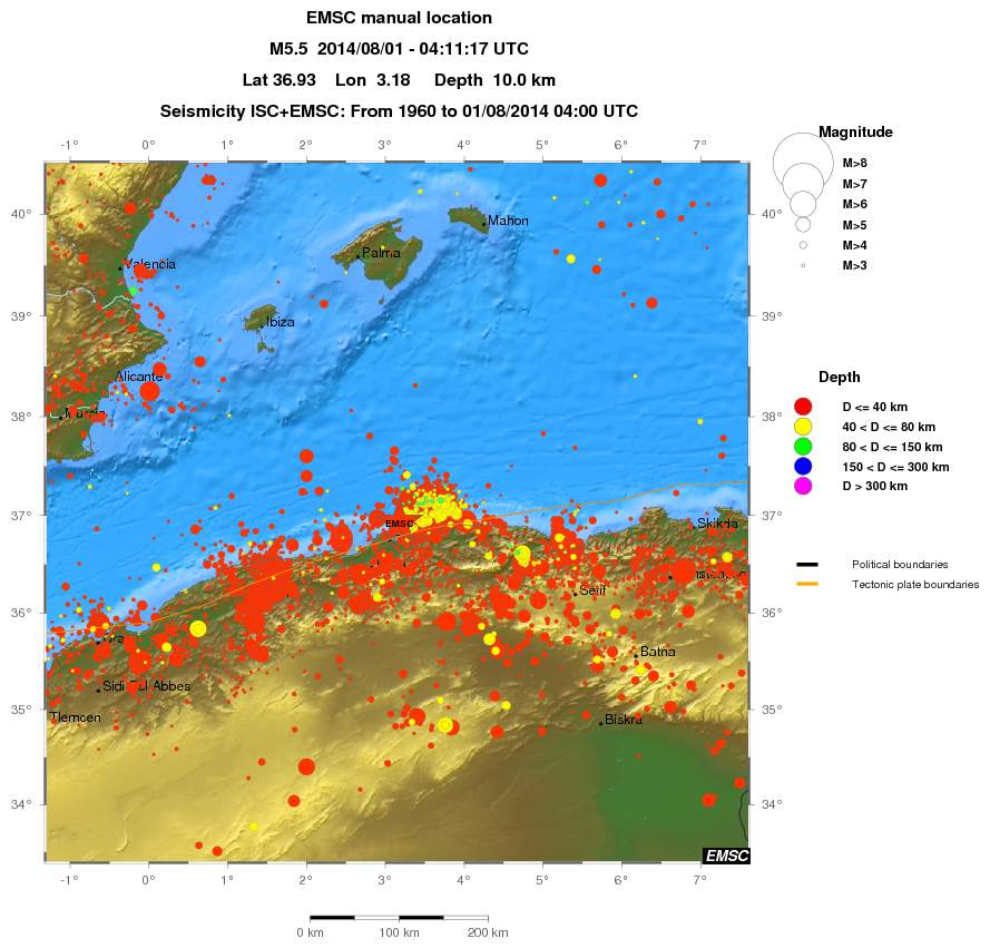 regional historical seismicity