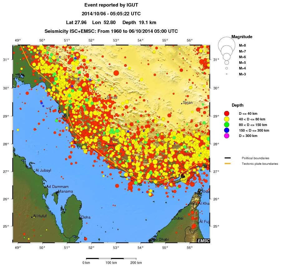regional historical seismicity