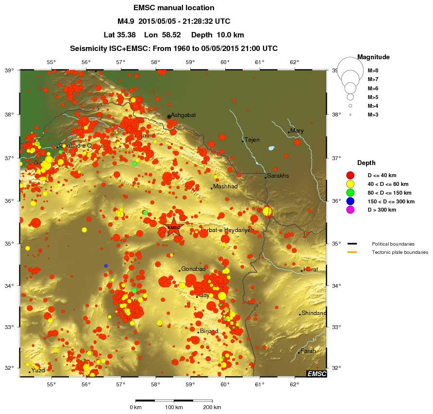 regional historical seismicity