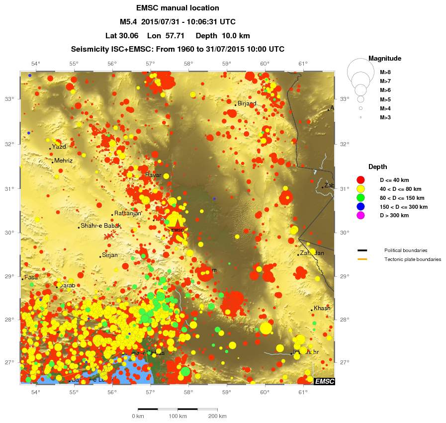 regional historical seismicity
