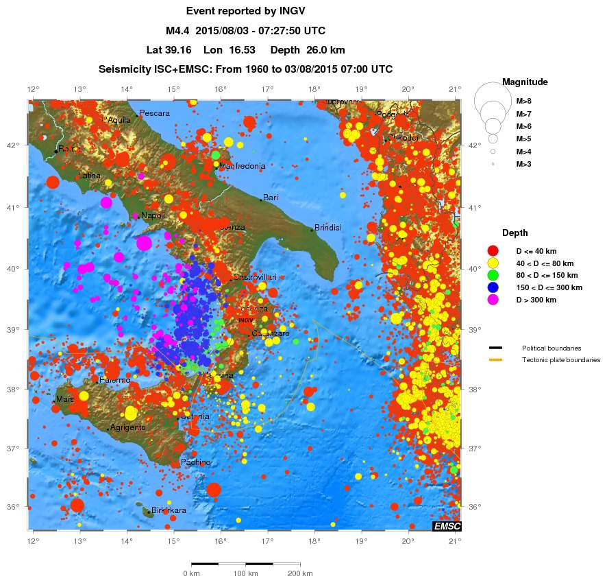 regional historical seismicity