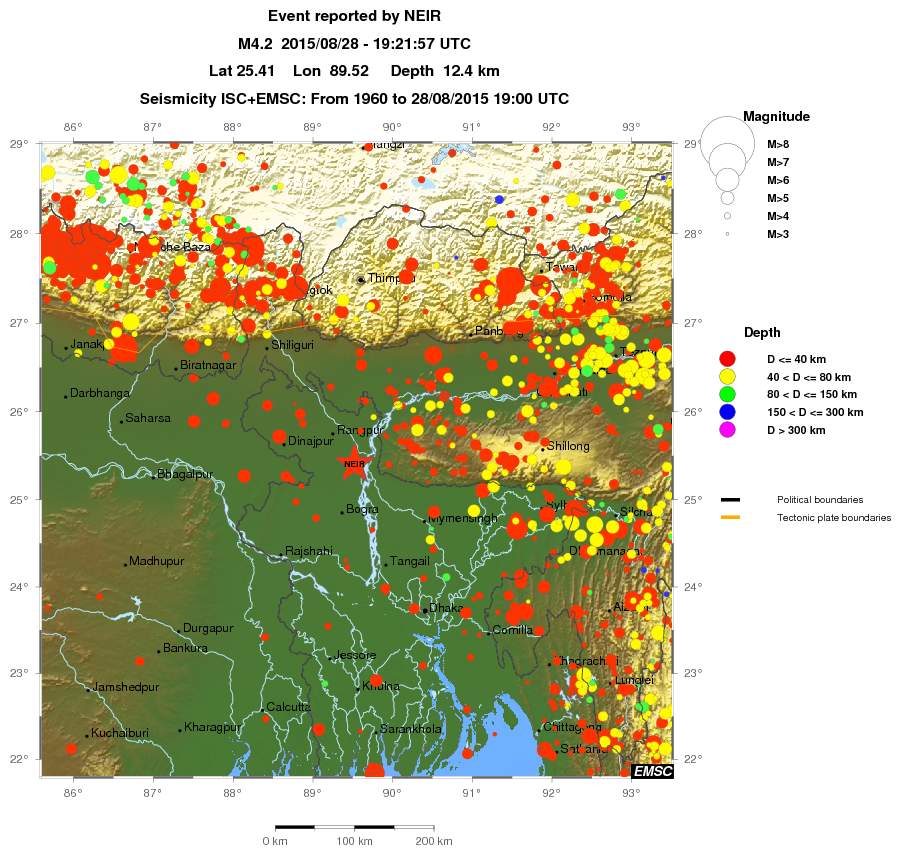 regional historical seismicity