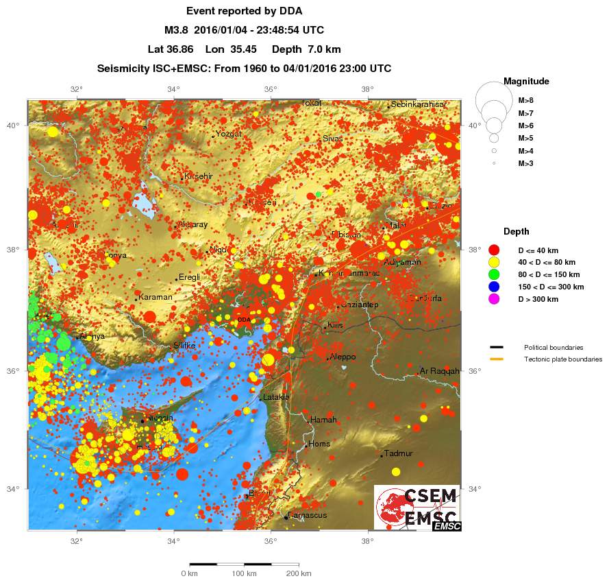 regional historical seismicity