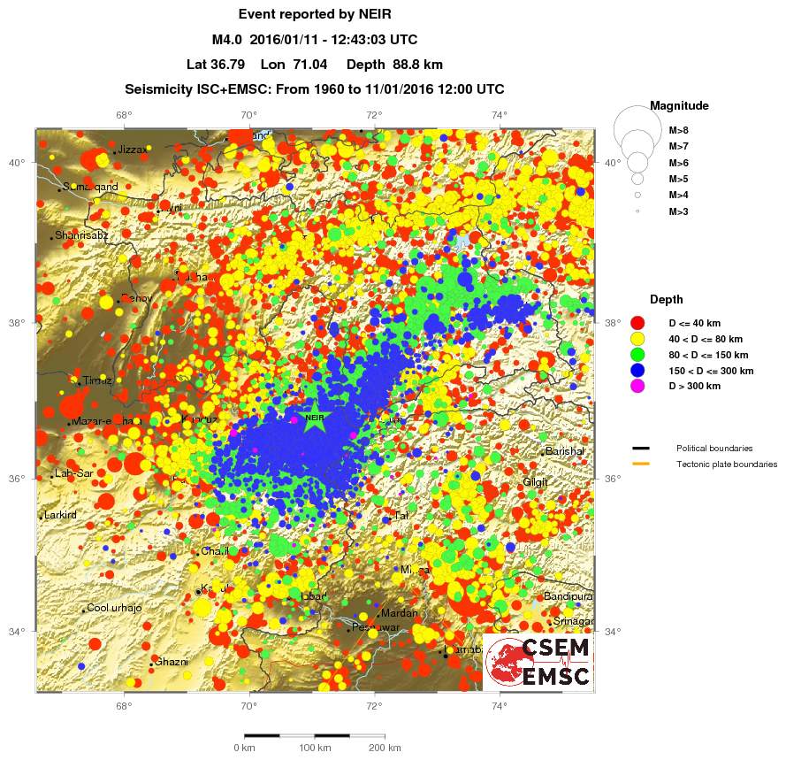 regional historical seismicity