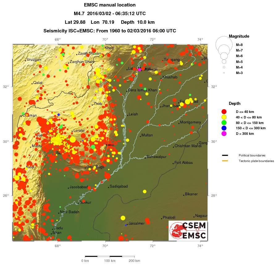 regional historical seismicity