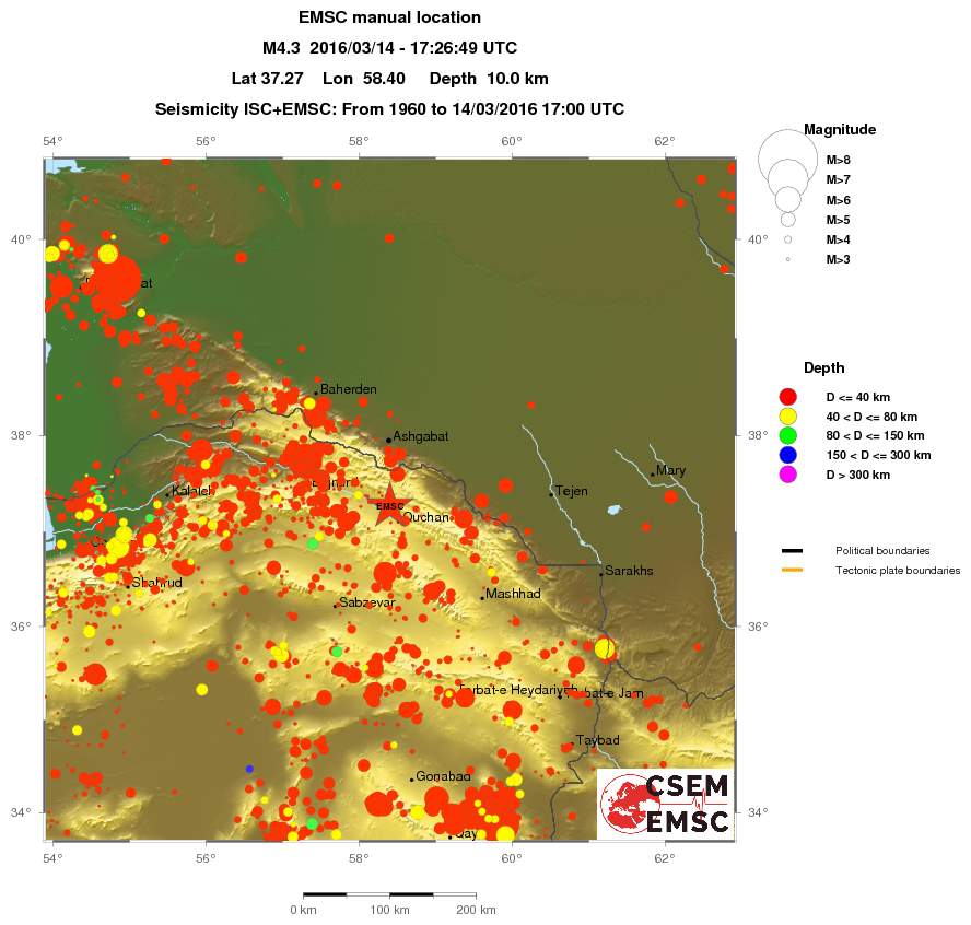 regional historical seismicity