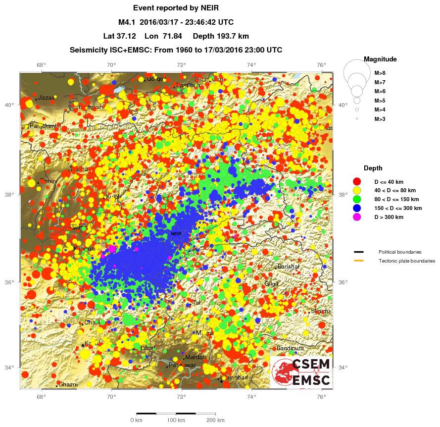 regional historical seismicity