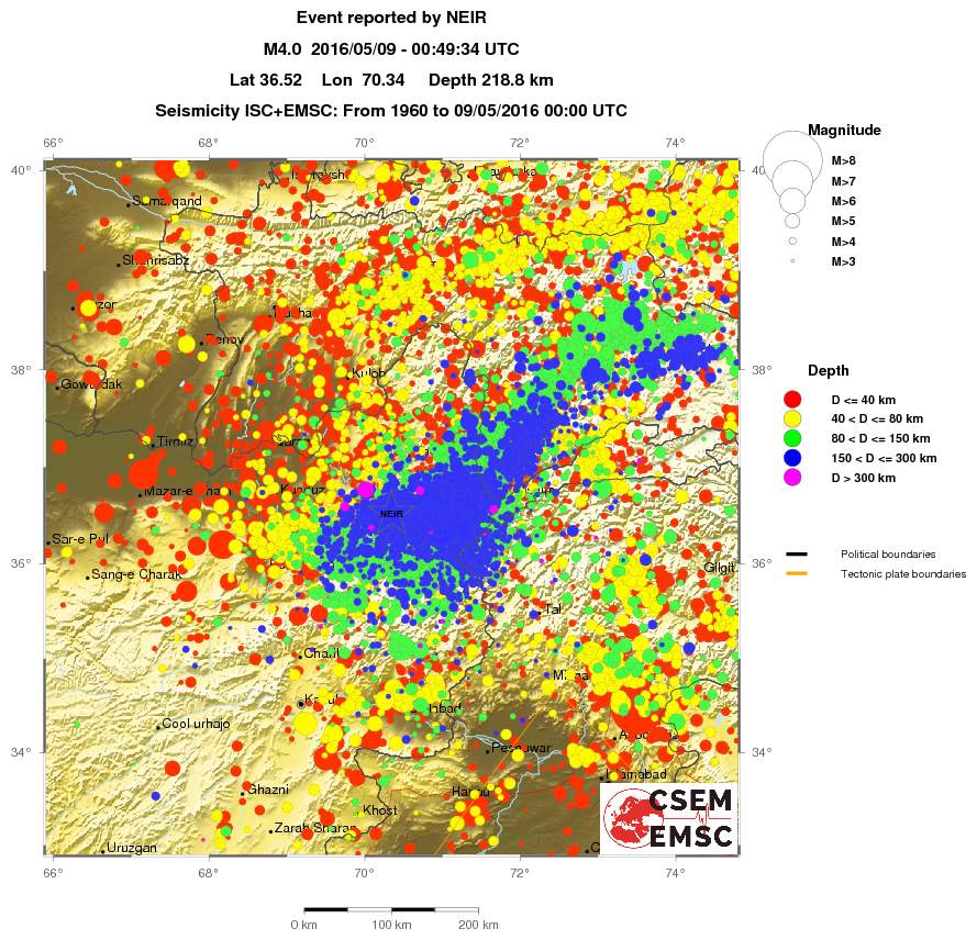regional historical seismicity