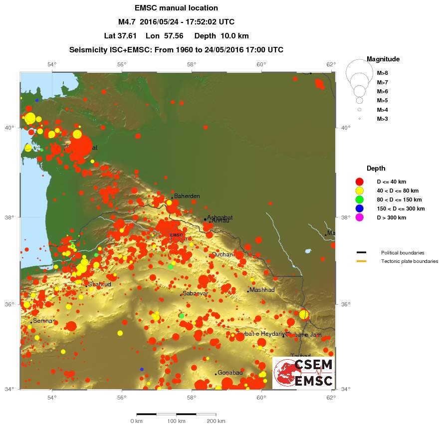 regional historical seismicity